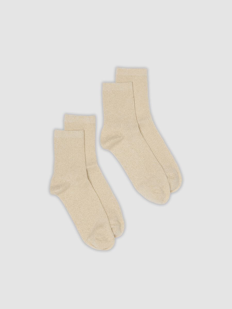 2-pack of beige organic stretch cotton socks_0