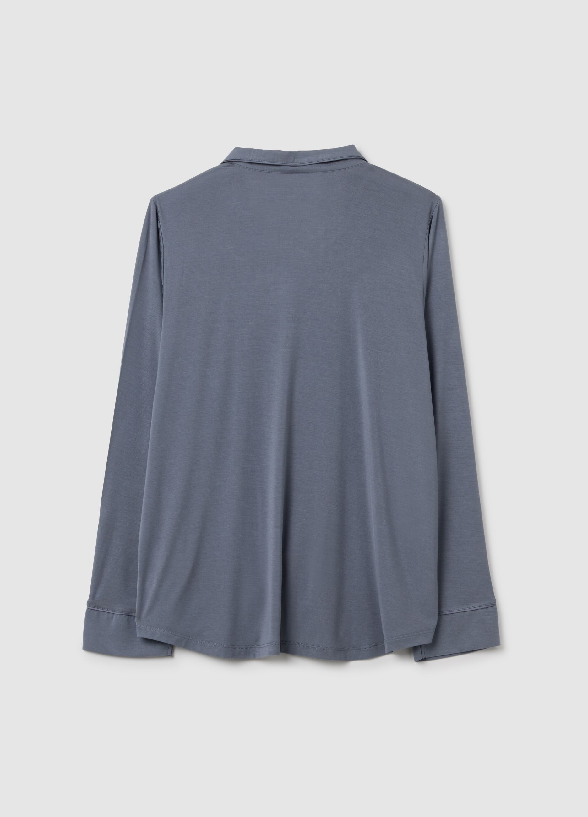 Pyjama top with contrasting piping
