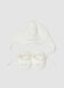 Set bianco con cappellino e scarpine foderate_0