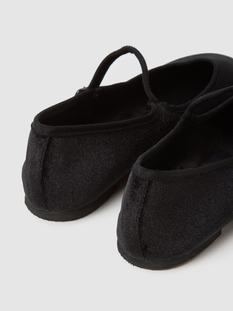 Scarpe ballerina in velluto nero_1