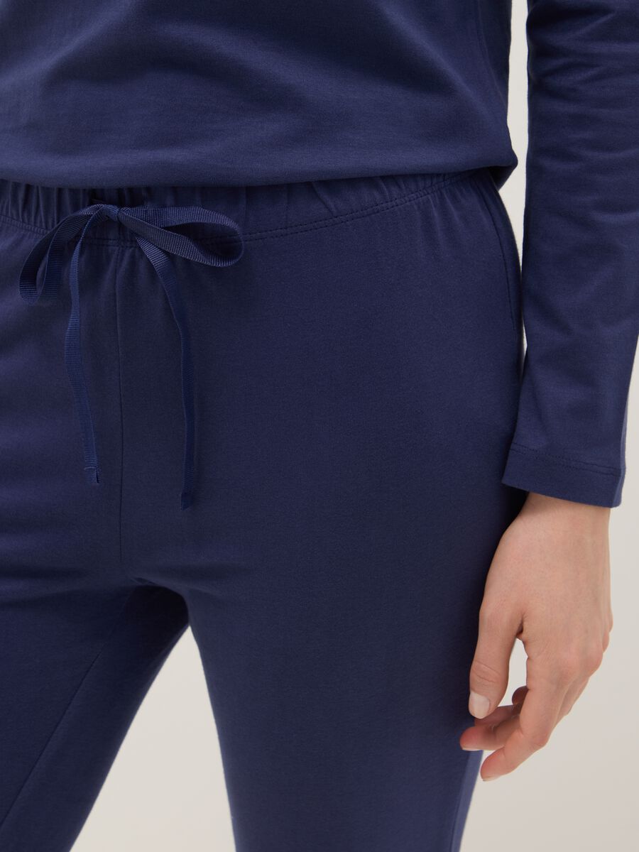 Pigiama blu in cotone_3