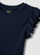 Slim fit blue pure cotton T-shirt with ruffles_5