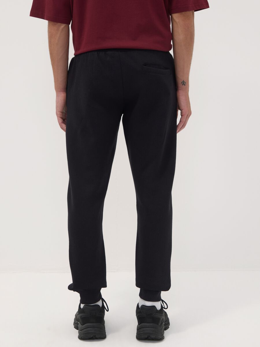 Black cotton-blend joggers with Miami Heat print_2