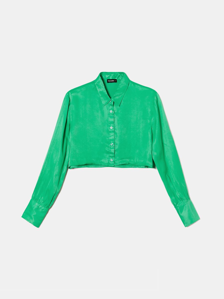 Cropped shirt in viscose_3