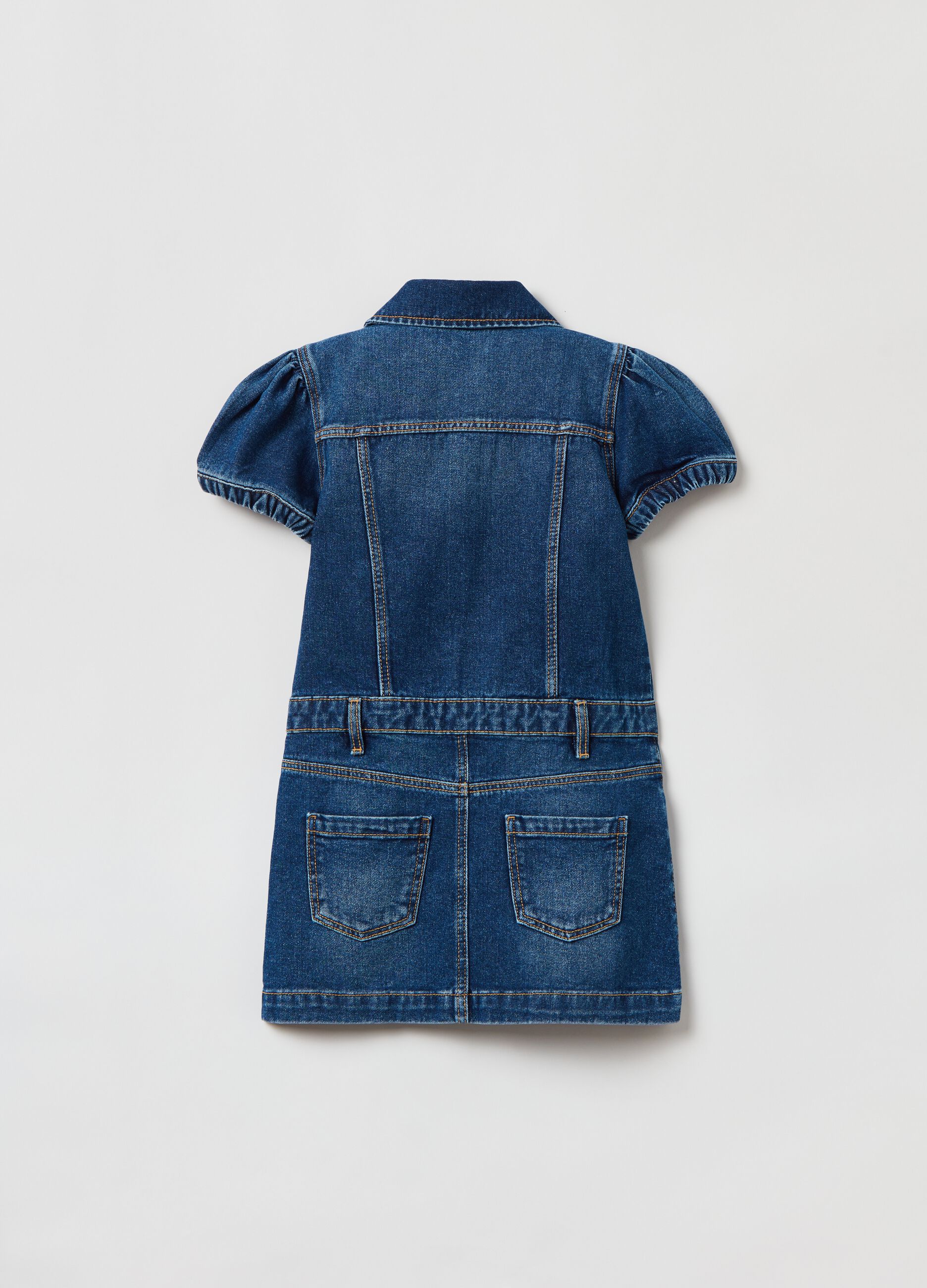 Vestito in denim con patch_1