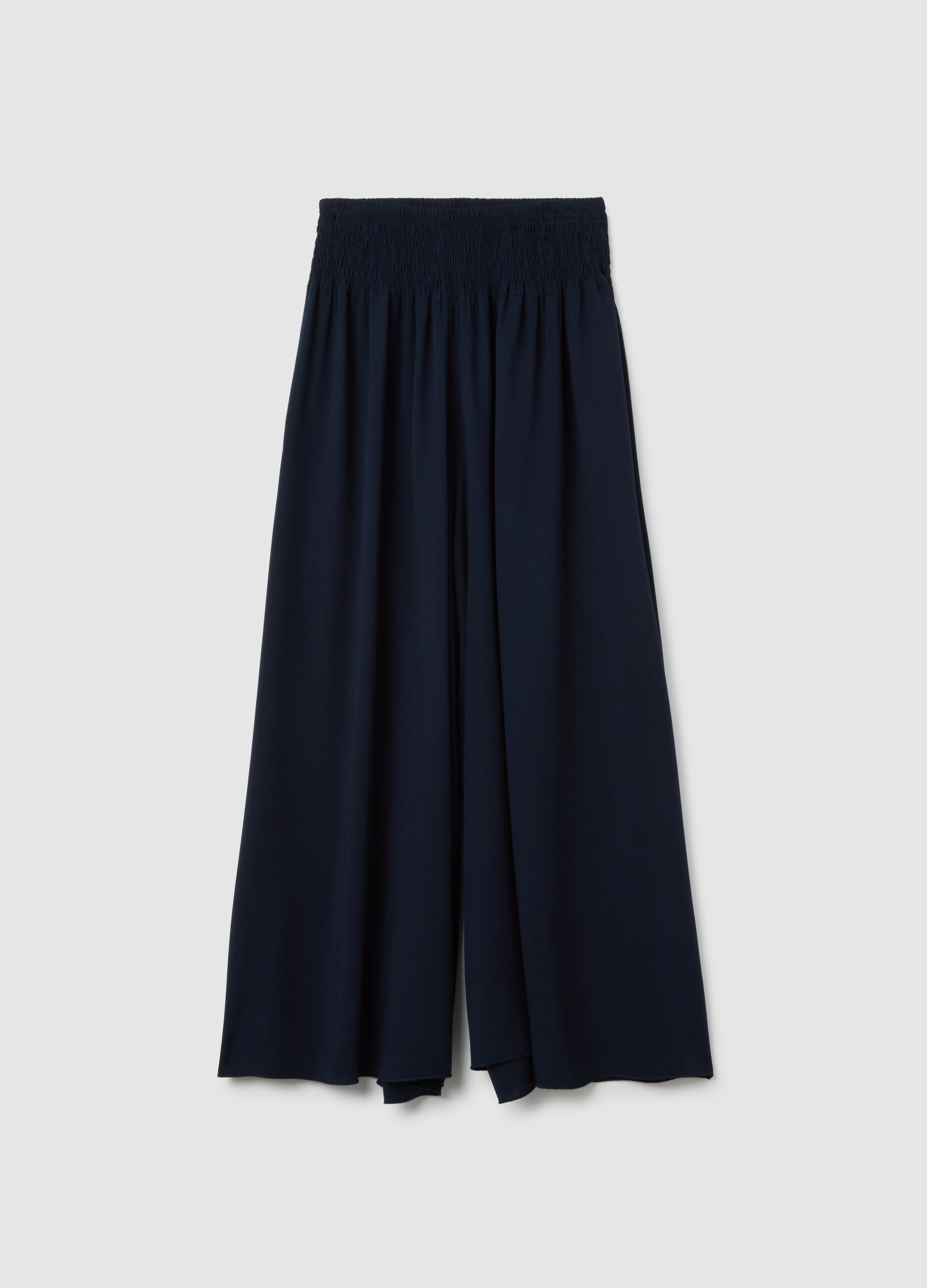 Women's trousers in pure blue viscose regular fit