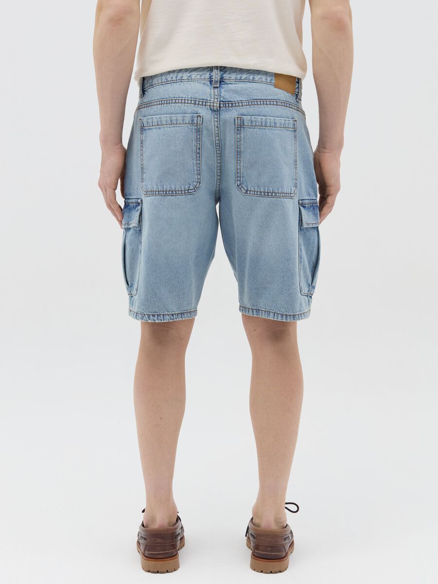 Cargo Bermuda shorts in denim_3