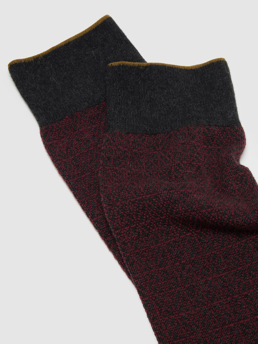 Twin Pack of Elasticised Short Multicolour Cotton Socks_1