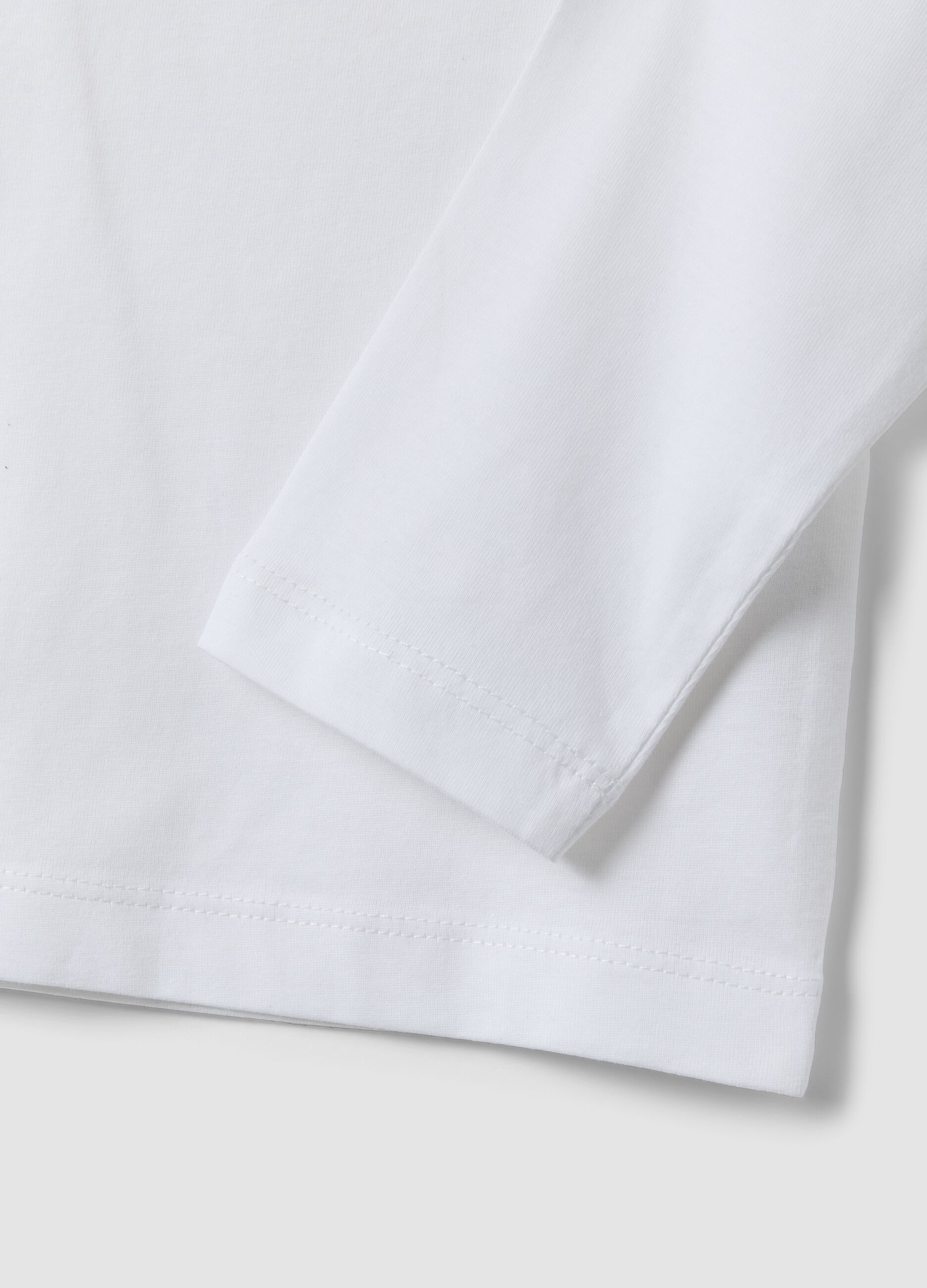 White pure organic cotton crew-neck T-shirt for boys, regular fit