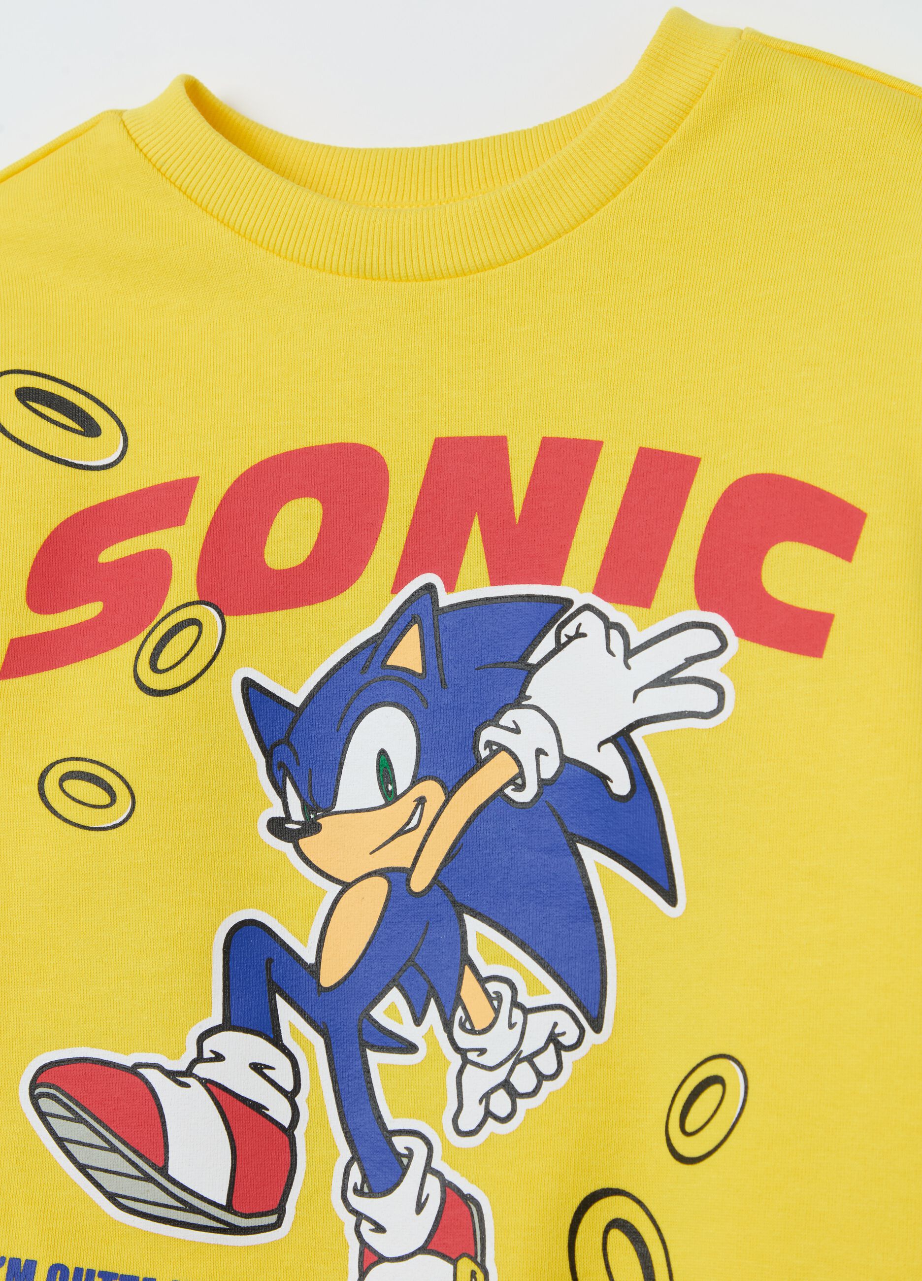 French terry sweatshirt with Sonic print