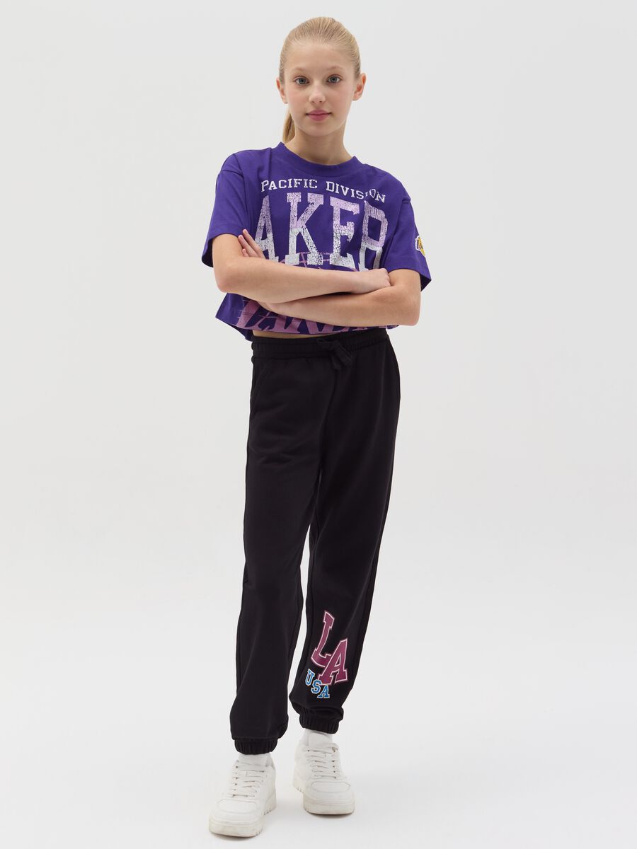 Fleece joggers with print_0