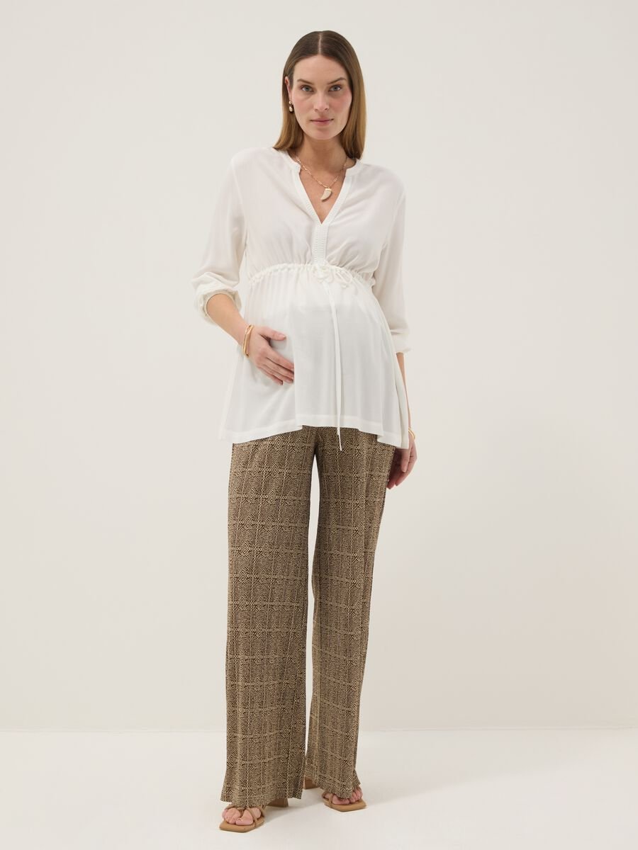 Brown maternity trousers relaxed fit_0