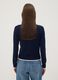 Maglia blu in misto viscosa con colletto polo regular fit_3