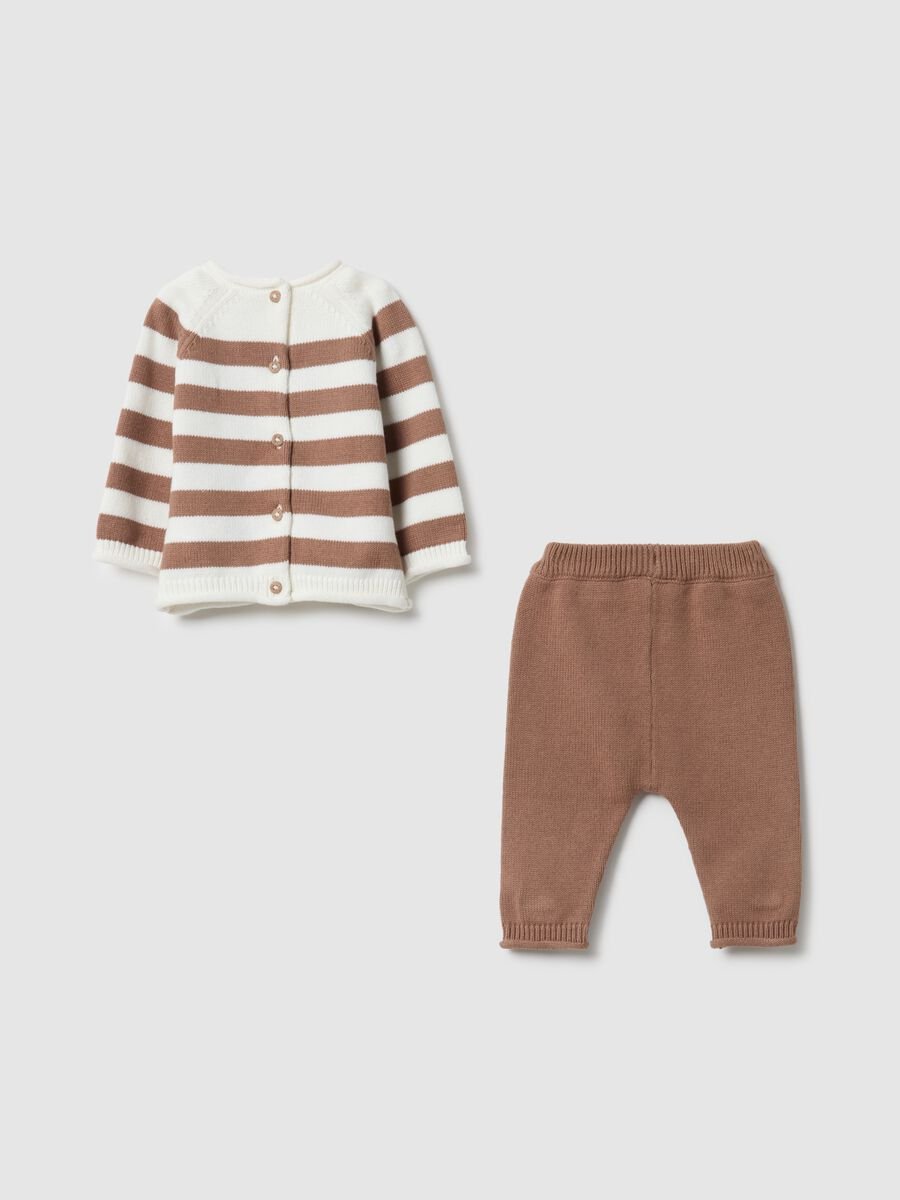 Newborn regular fit multicolour cotton sweatshirt and trousers set_1