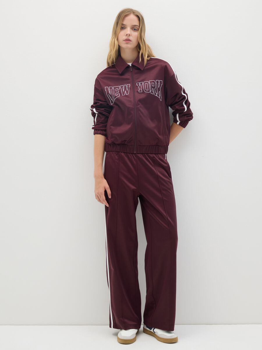 Felpa in misto cotone rossa regular fit con zip_1