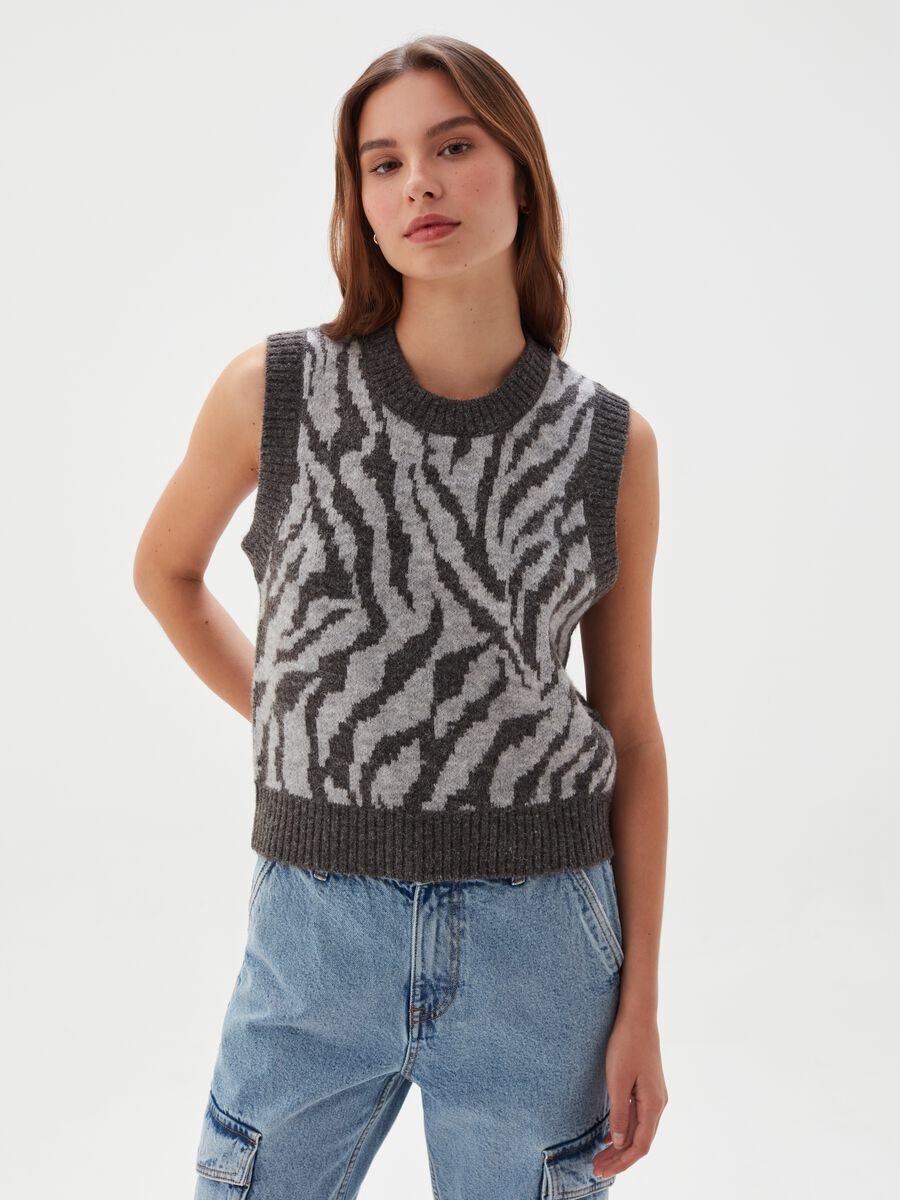 Waistcoat with zebra pattern_1