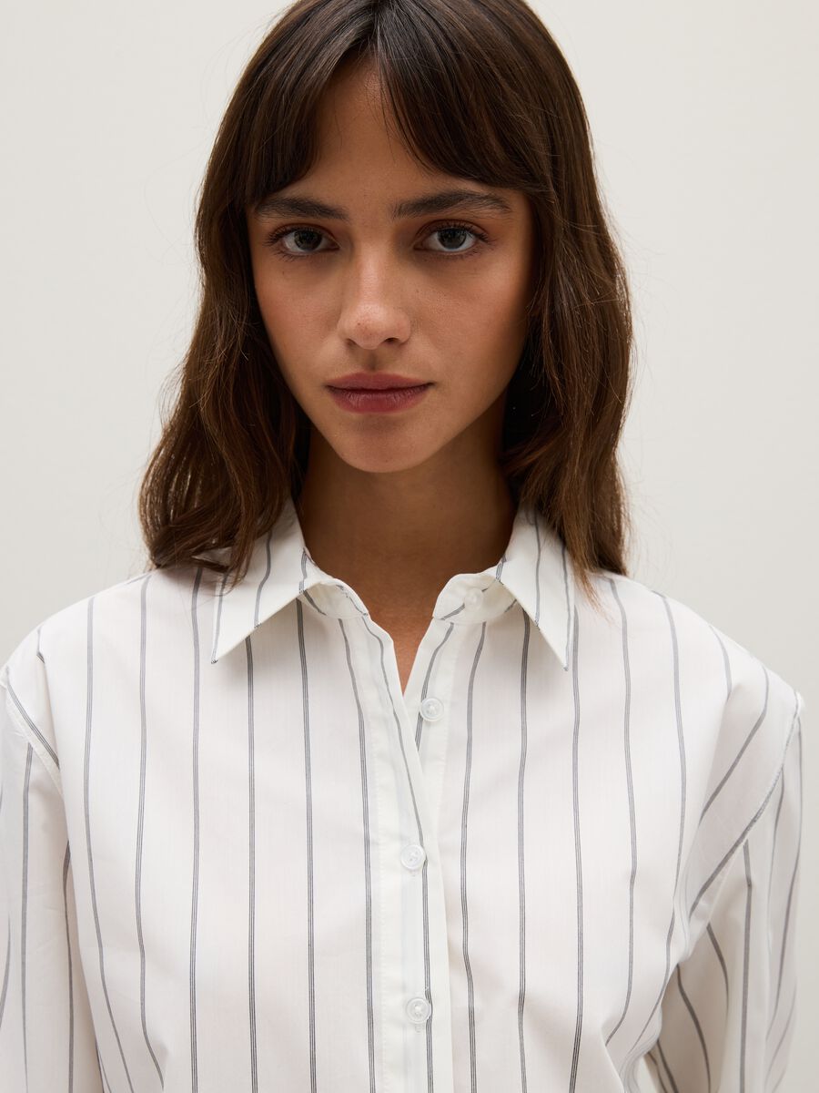 Striped white shirt in stretch fabric_3