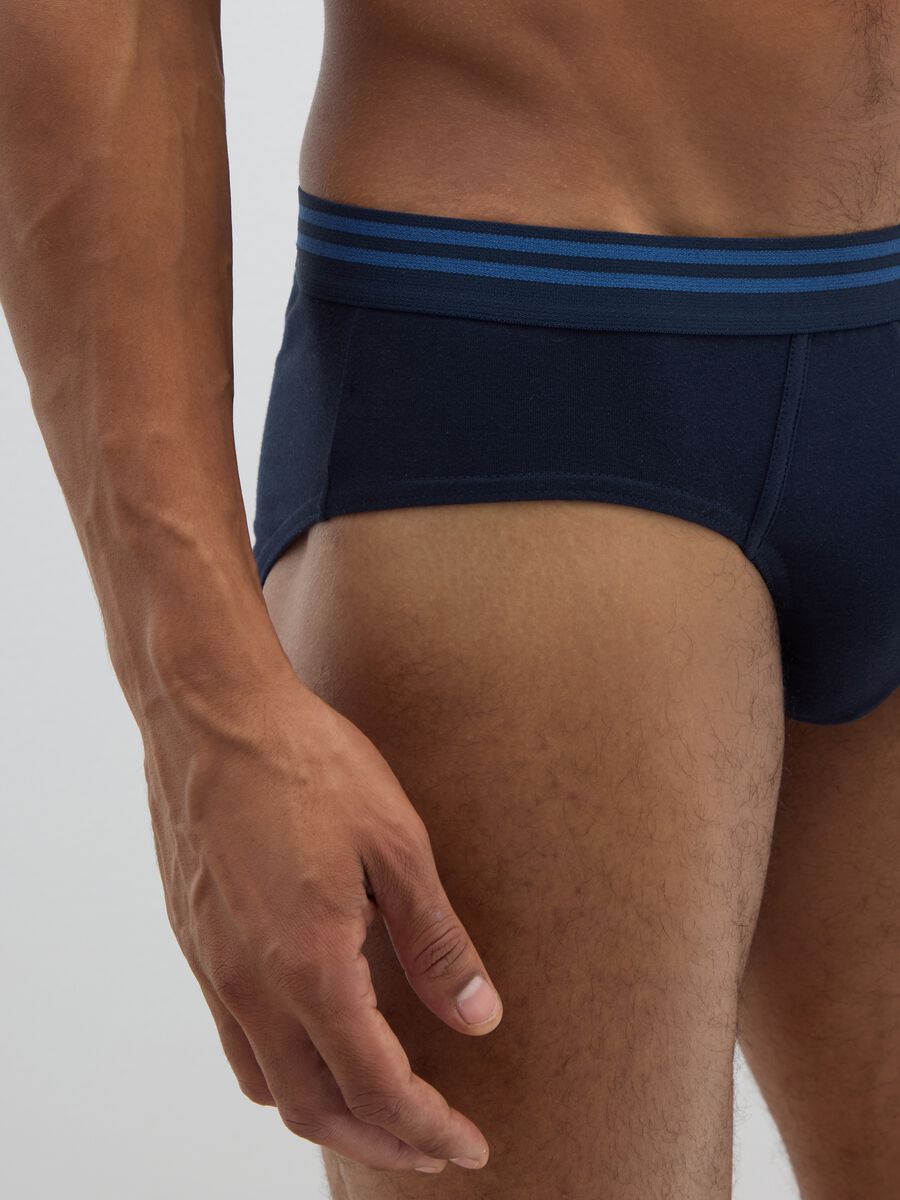 Set of multicolour regular fit elastic cotton briefs_3