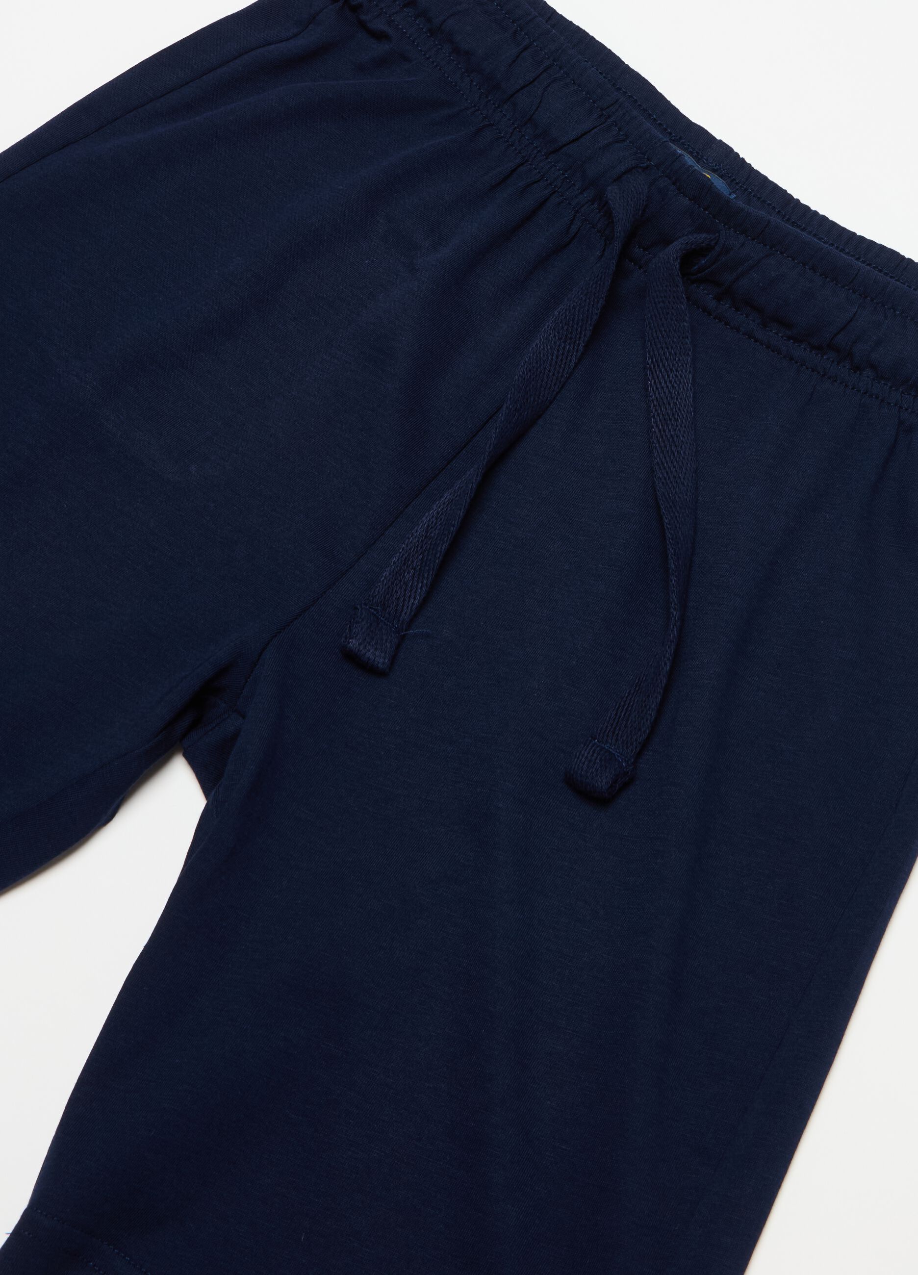 Cotton Bermuda shorts with drawstring