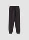 Pantaloni jogger grigi in puro cotone fleece comfort fit_0