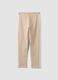 Beige pure cotton jogger trousers with side stripes for boys_4