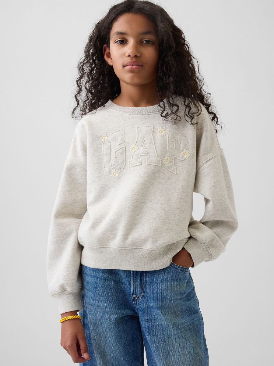 Cotton-blend crew-neck sweatshirt_0