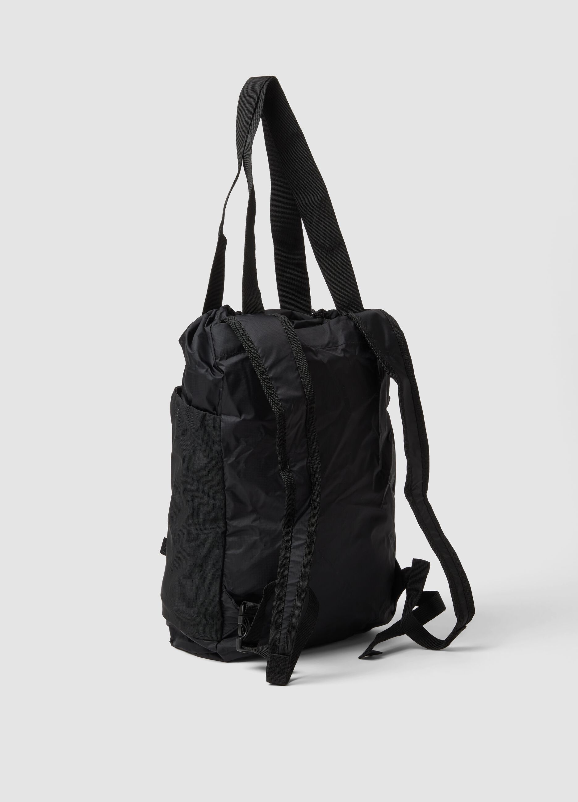 Borsa nera sportiva richiudibile con doppi manici