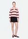 Pink striped viscose-blend polo-collar jumper, regular fit_1