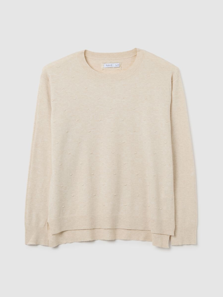 Beige long-sleeve top with textured details_4
