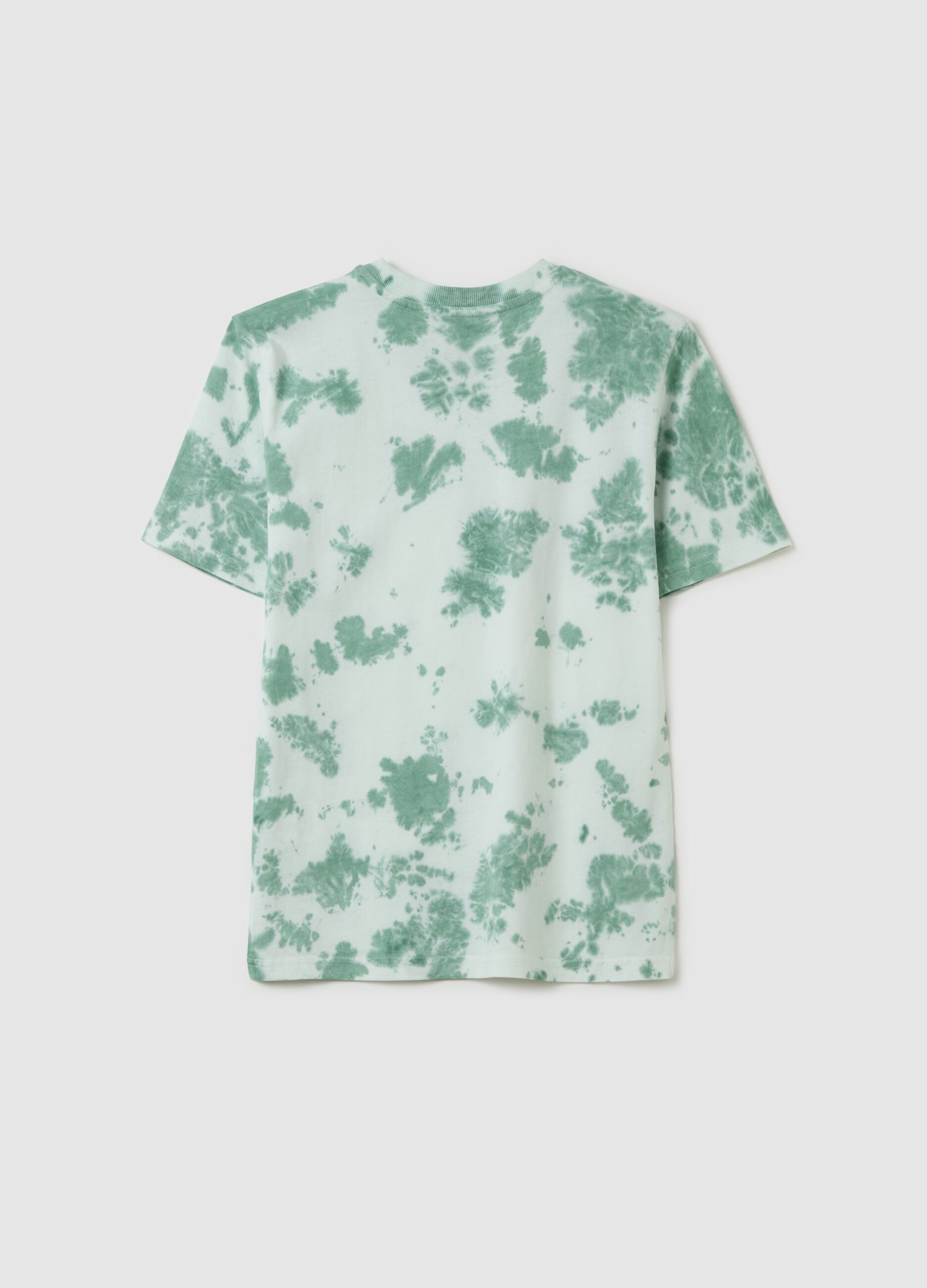 T-shirt Tie Dye con stampa lettering