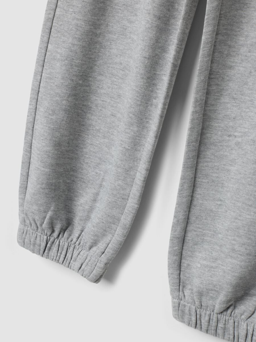 Pantaloni jogger grigi in misto cotone e viscosa_1