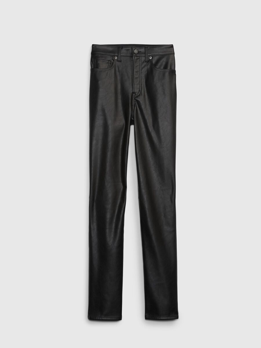 Pantaloni slim fit effetto lucido_4