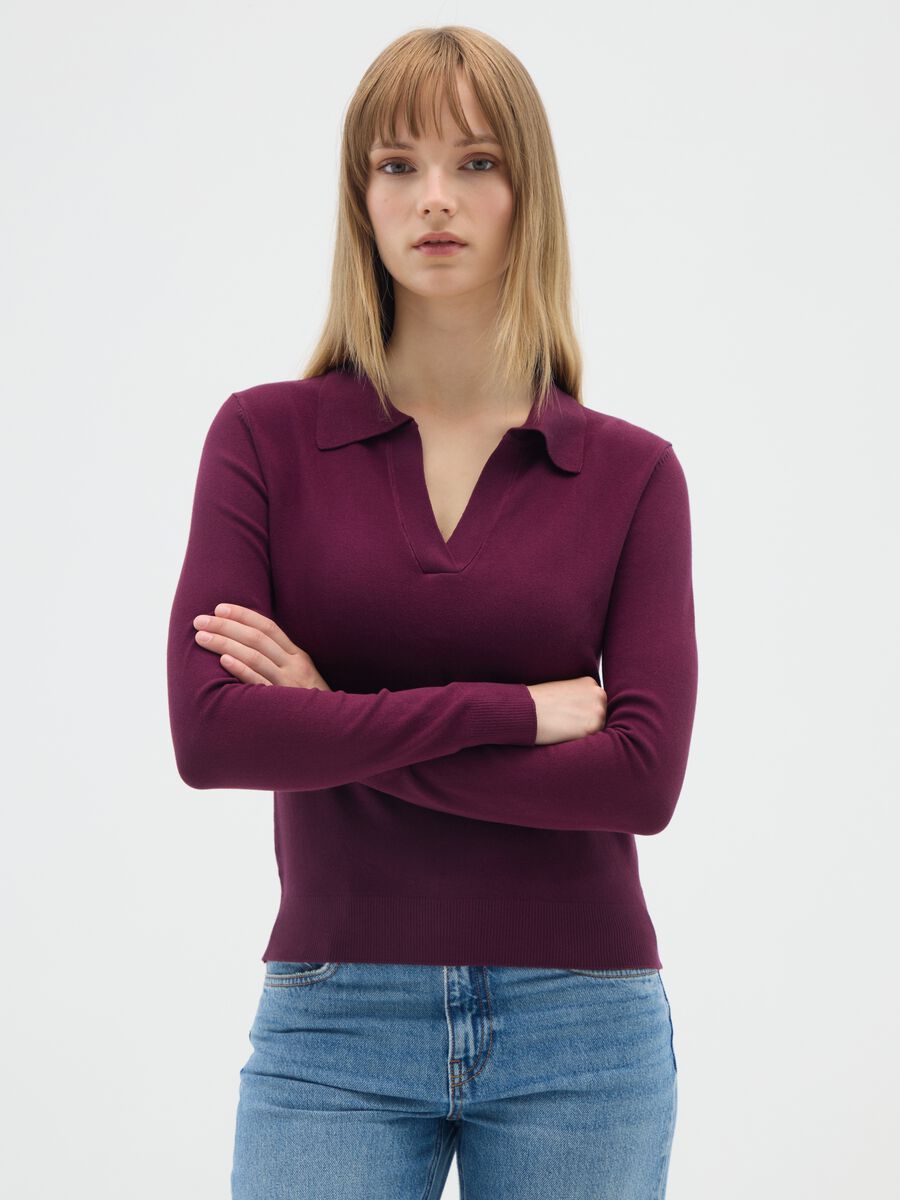 Regular Fit Purple Sweater_0