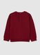 Children's oversized pure cotton red sweatshirt with print and crew neck_1