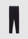 Leggings in cotone stretch con stampa logo _3