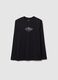 Boys' oversized pure cotton black T-shirt_0