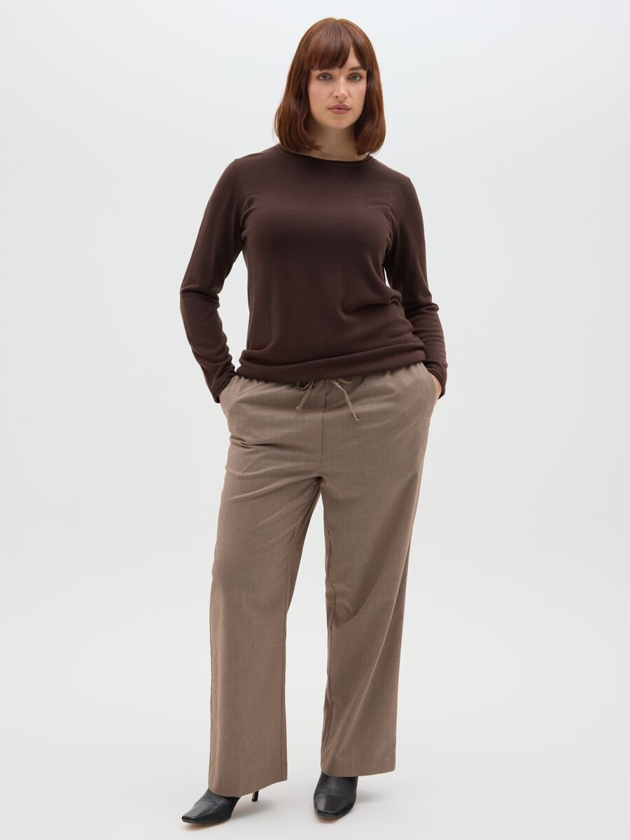 Brown wide leg trousers_0