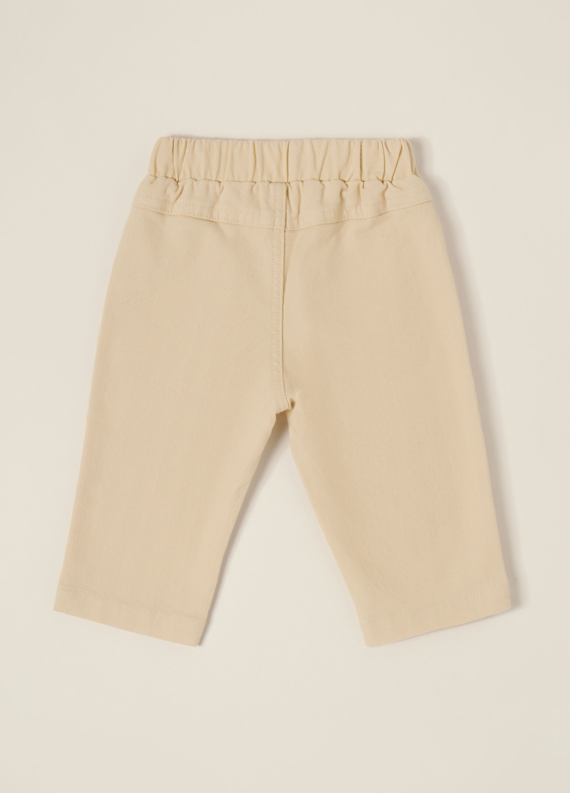 Beige stretchy trousers for newborn