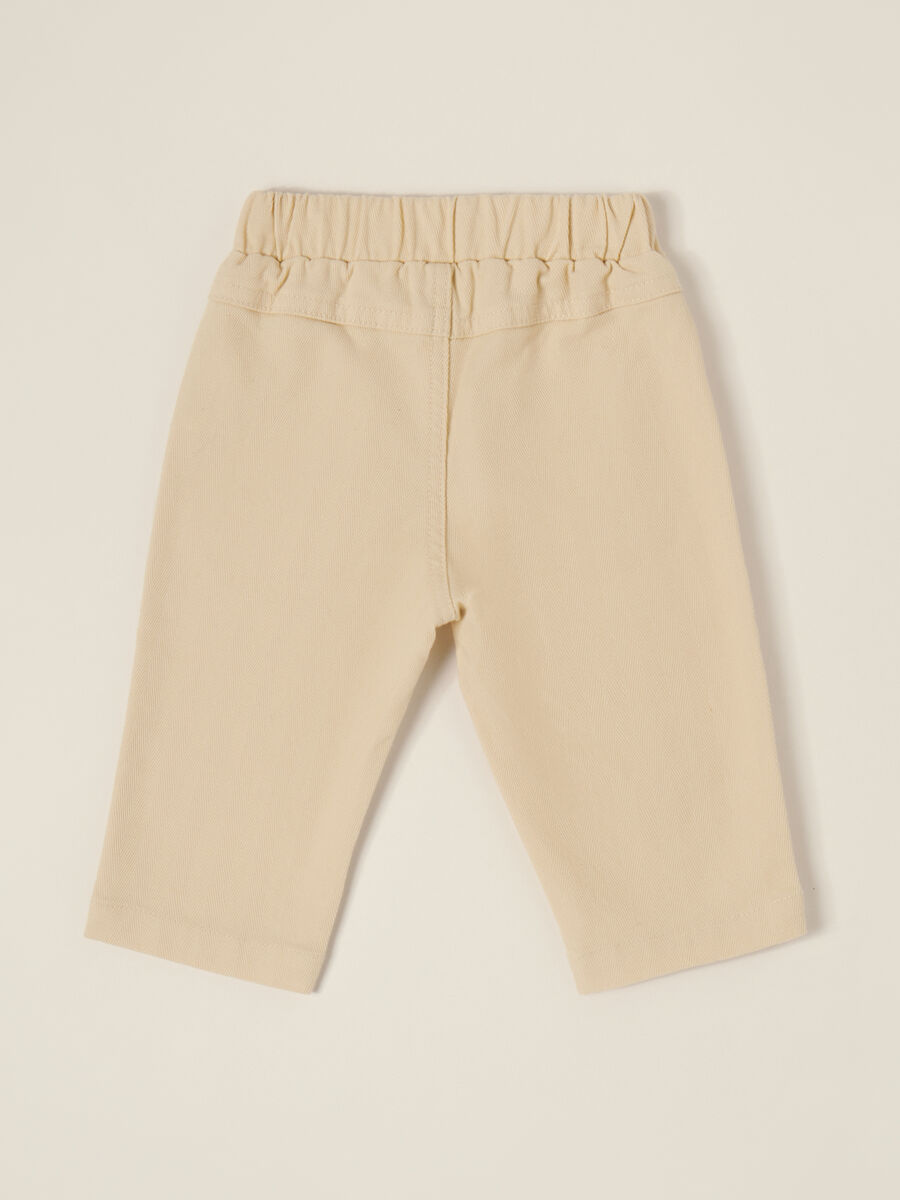 Pantaloni beige elasticizzati per neonato_1