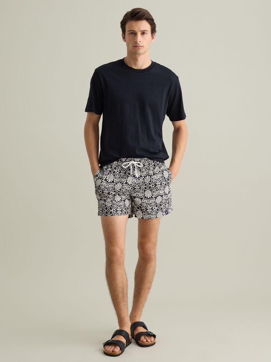 Men's boxers in multicoloured fabric with floral pattern and regular fit_0