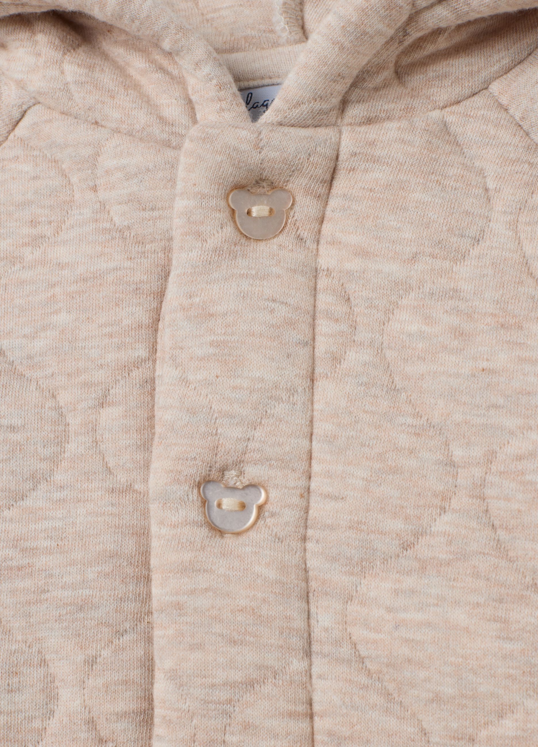 Giacca da neonato in misto cotone beige regular fit