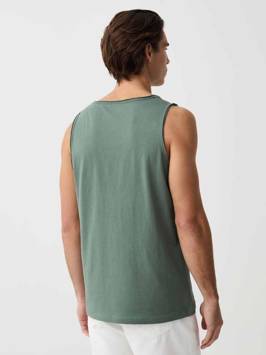 Cotton tank top with raw edges_2