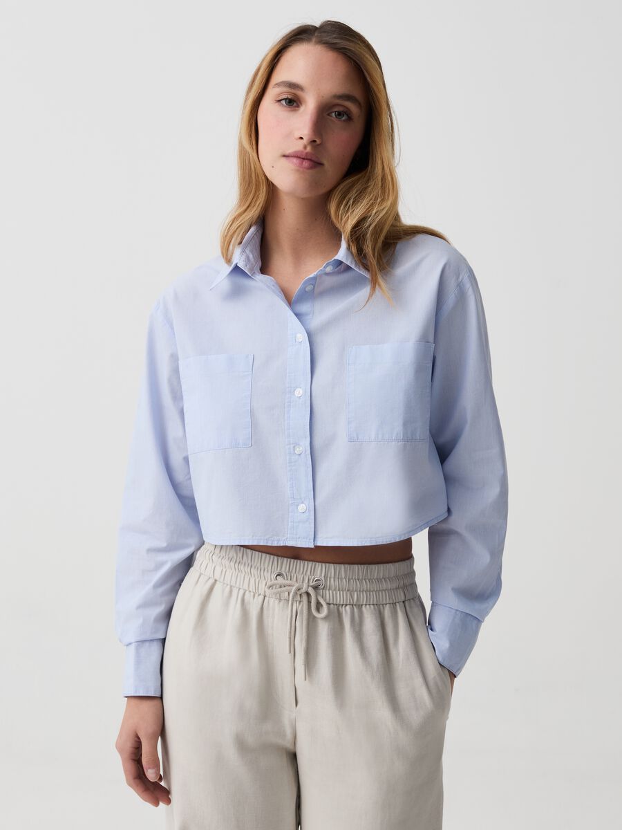 Cropped shirt with pockets_0