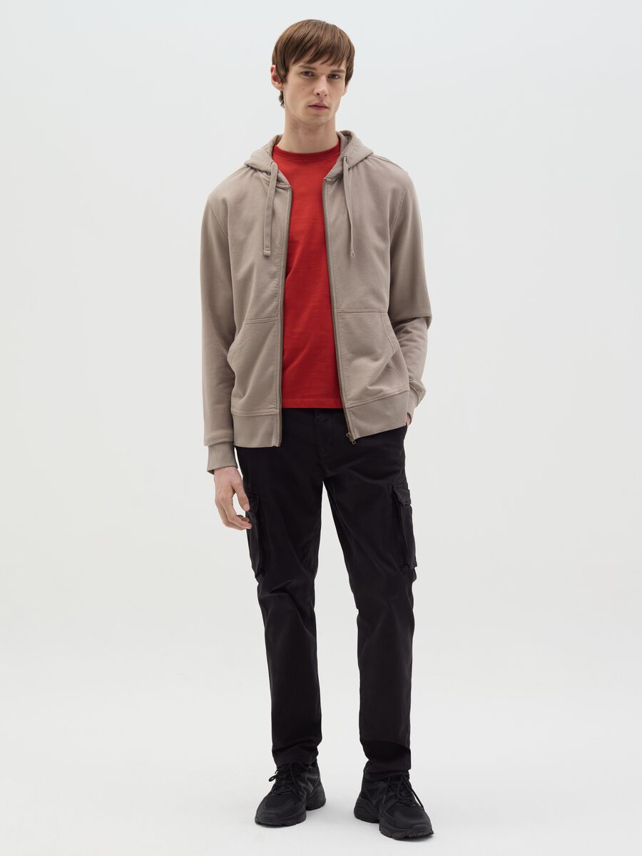 Full-zip sweatshirt in cotton with hood_1