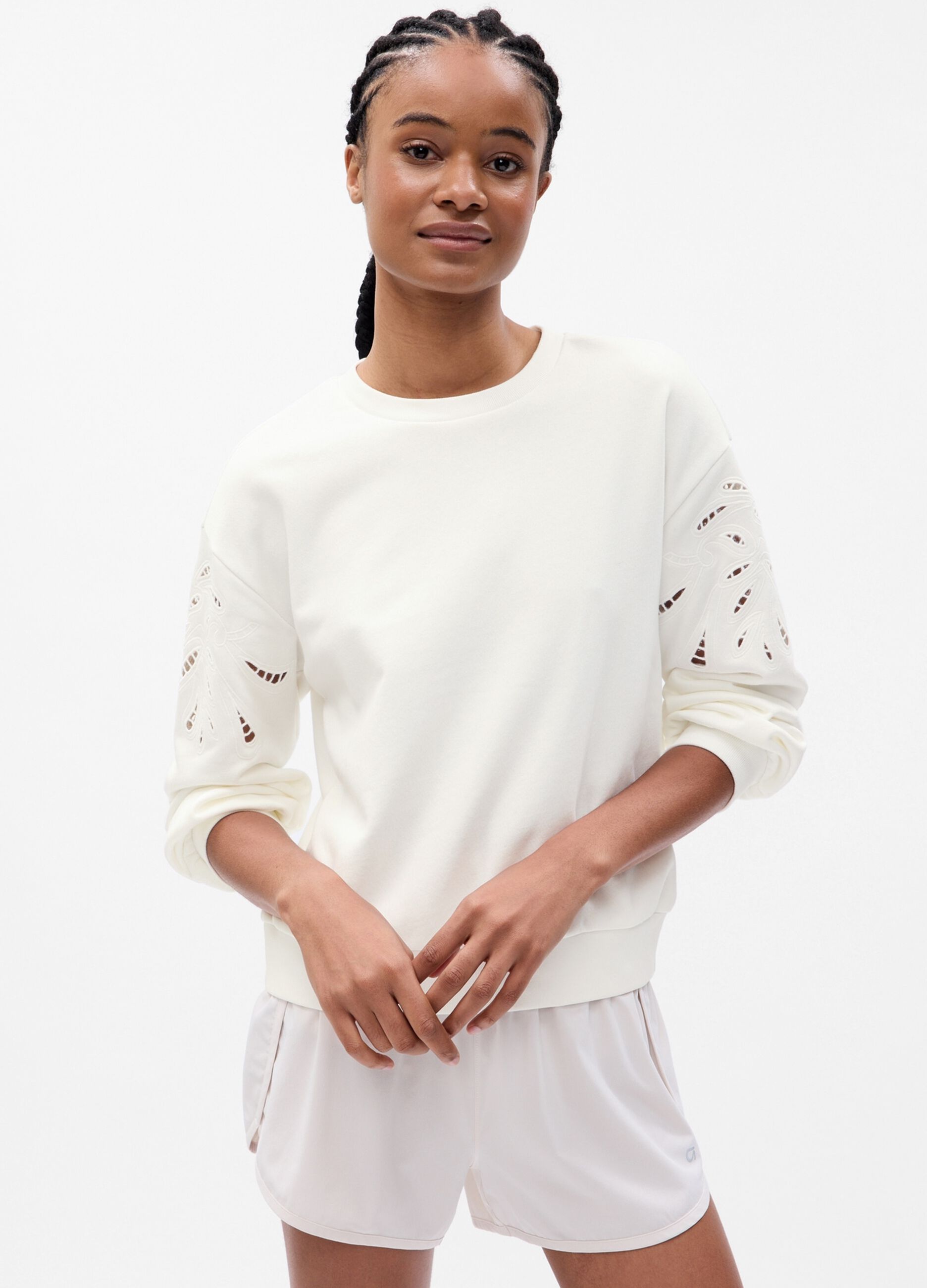 Sweatshirt with openwork details