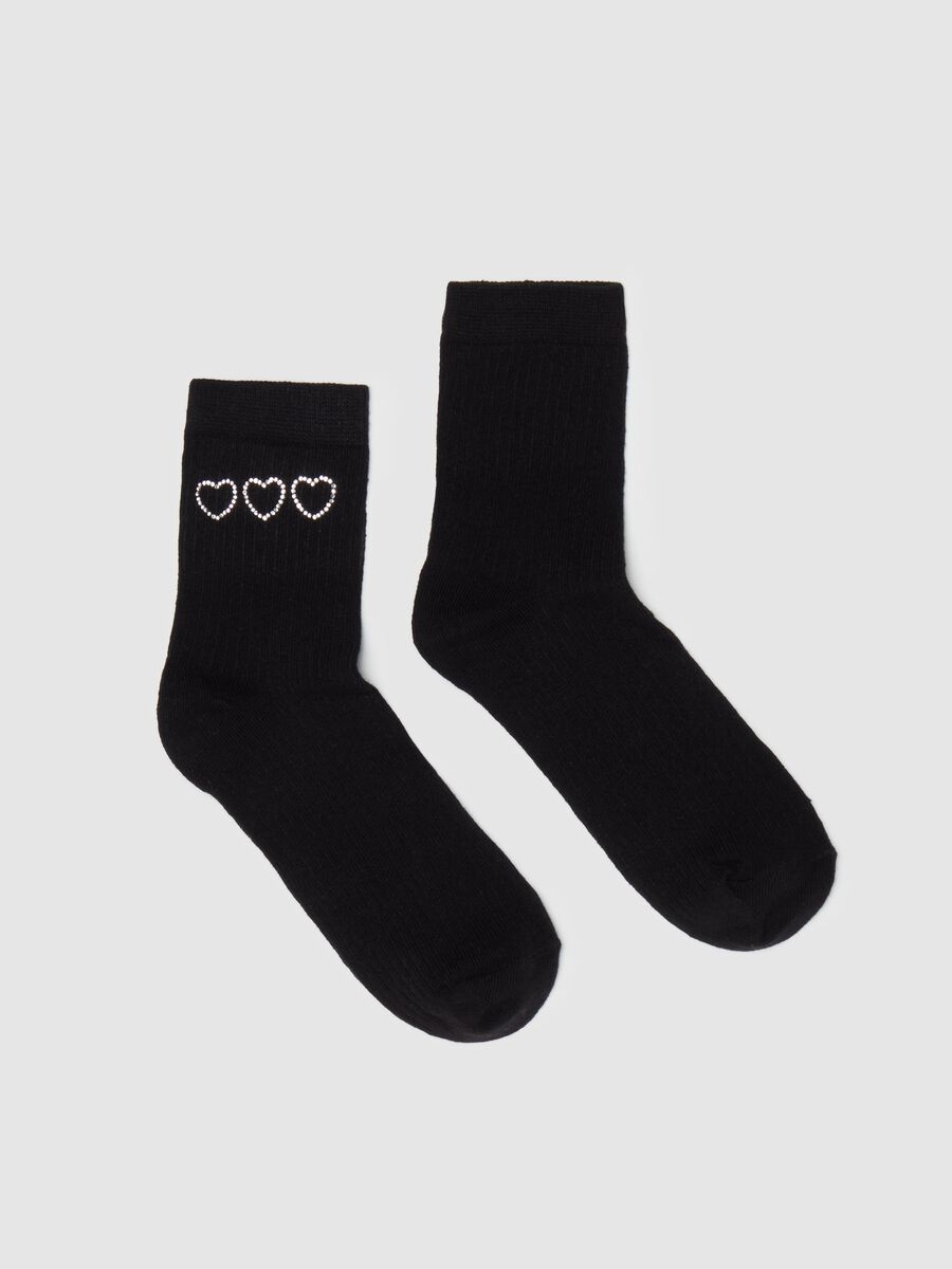 Socks with diamanté heart_0