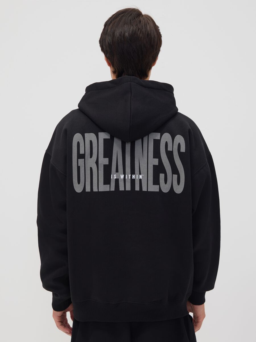 Black cotton-blend hoodie with logo_3