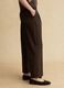 Brown cotton blend straight fit trousers_3