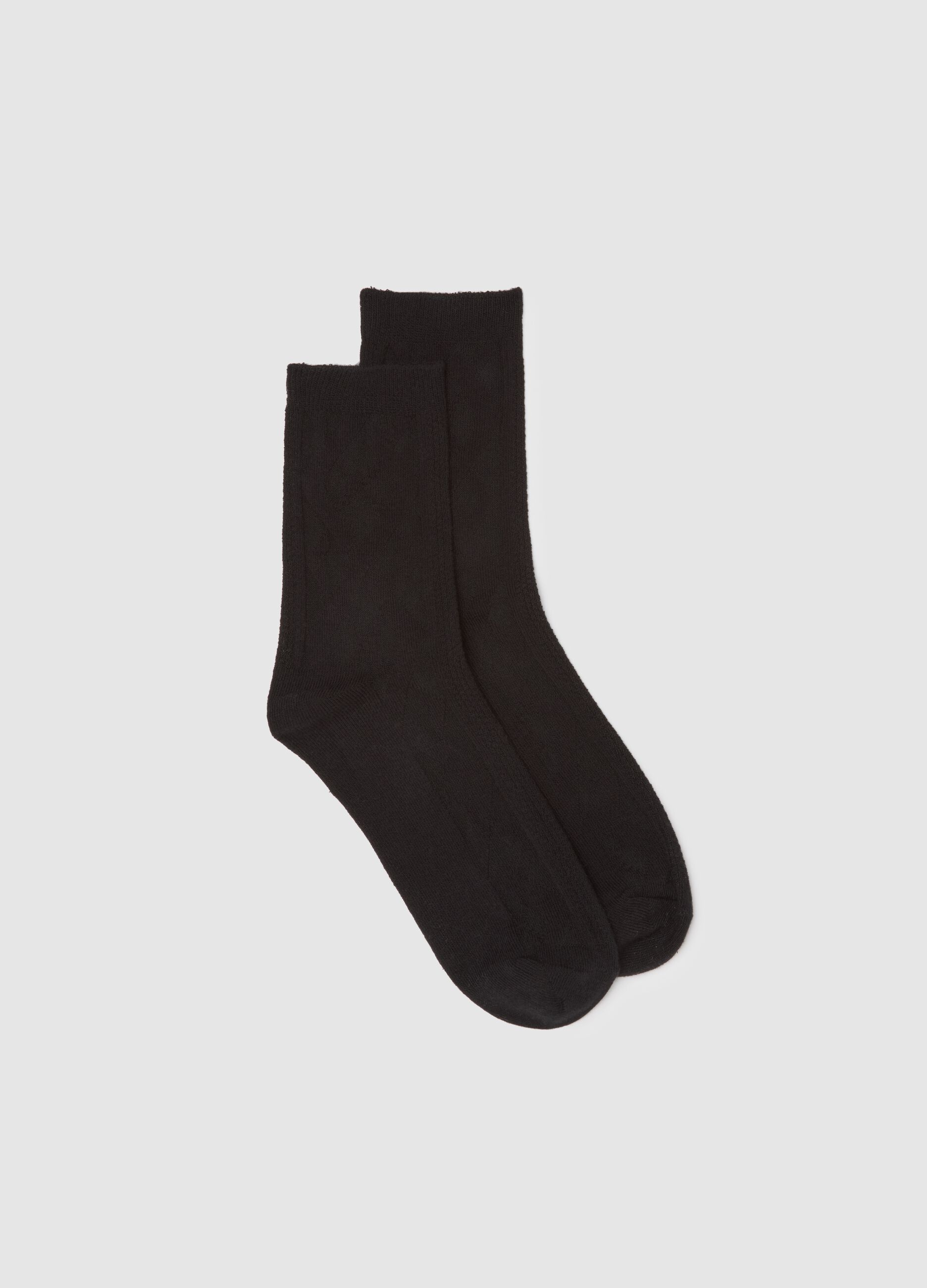 Black Stretch Cotton Socks