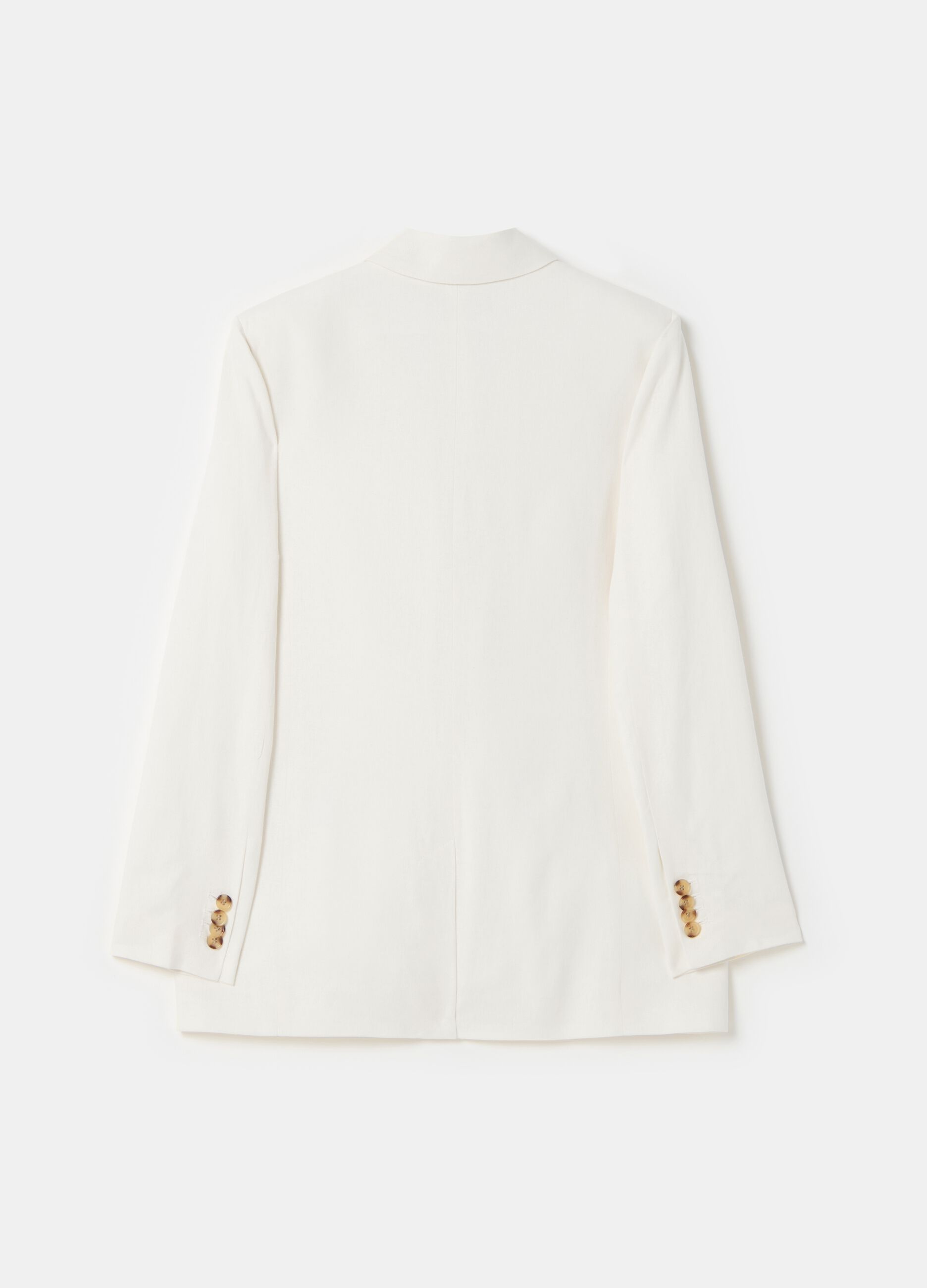 Blazer doppiopetto in lino e viscosa